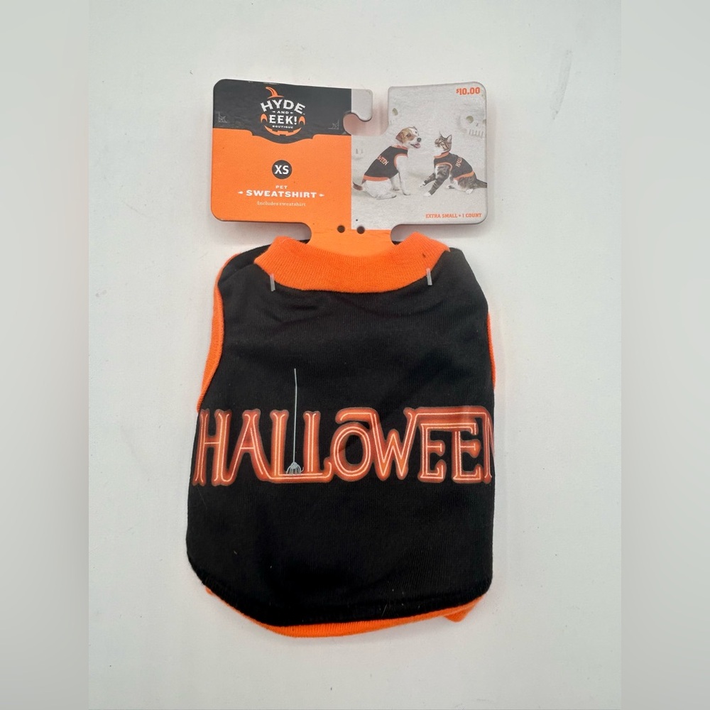 Hyde & EEK Dog or Cat Halloween Shirt Black Orange Size XS New